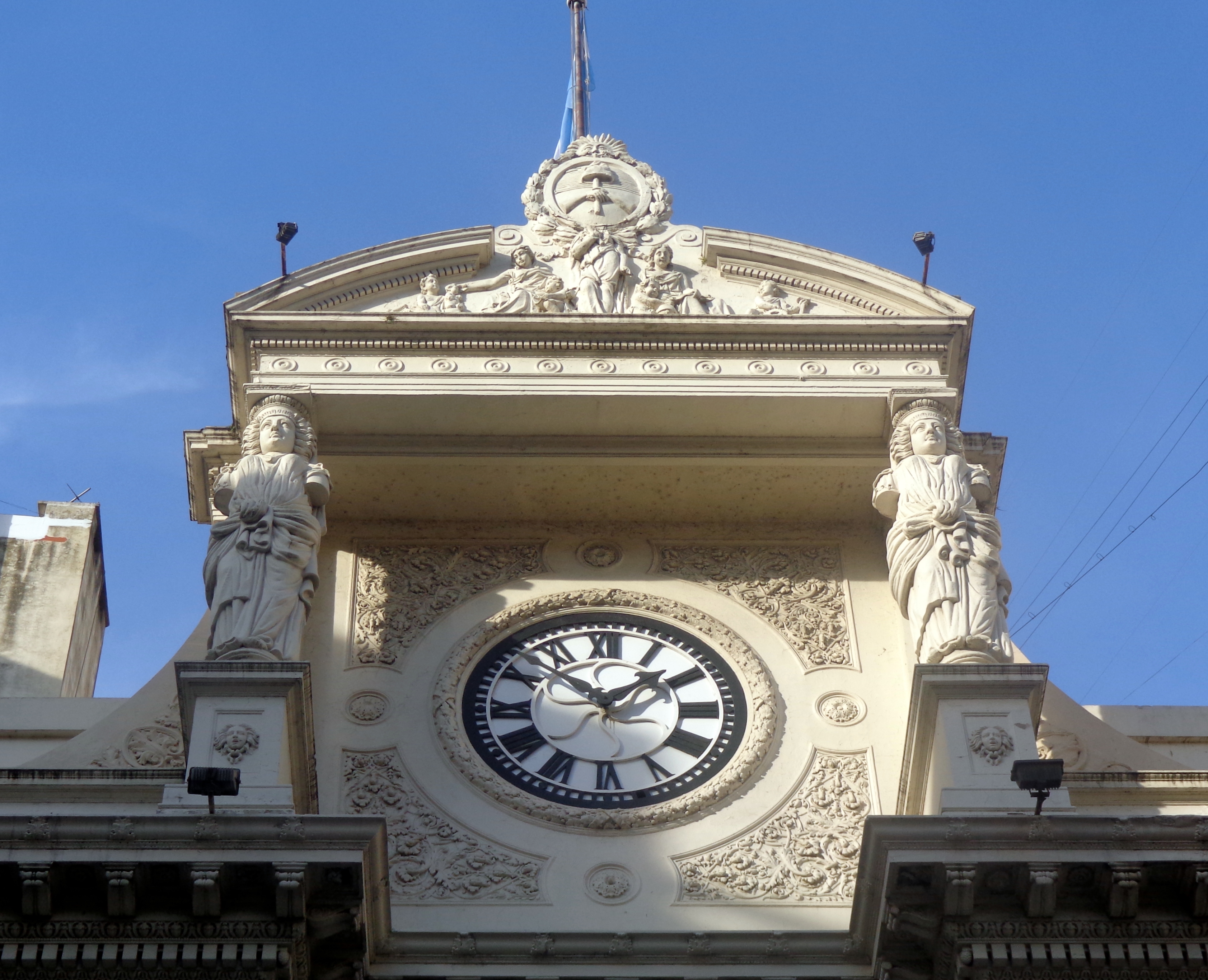 Reloj del Banco Central de la Nación Argentina, en Buenos Aires. (frente que da a calle San Martín.